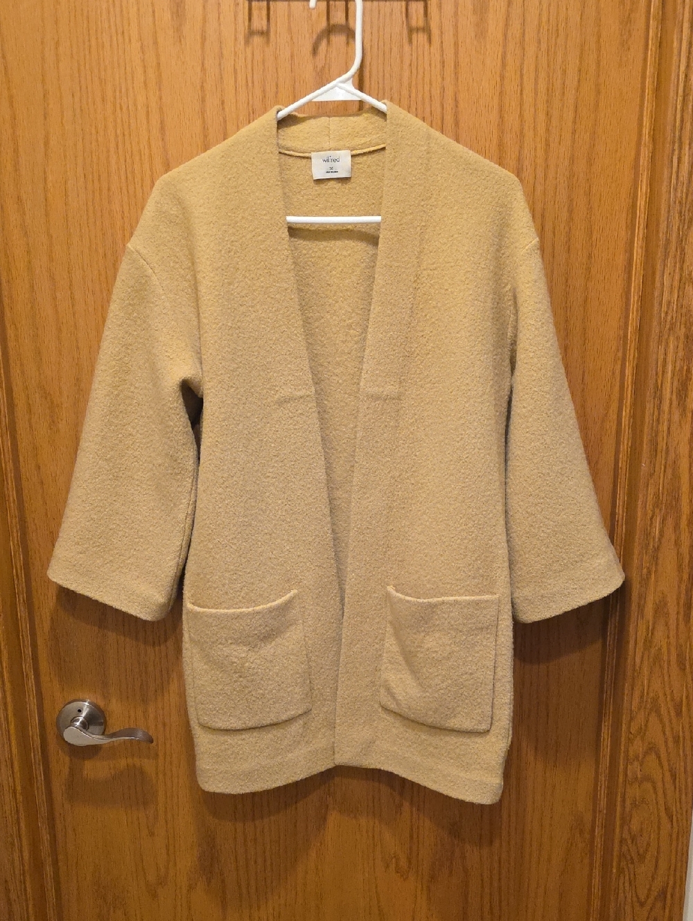 Wilfred Open-Front Pocket Wool Cardigan in Light Yellow